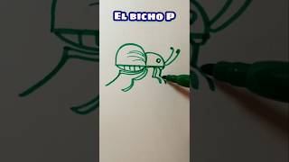 El bicho P. Dibujo letras. #videoshorts #art #drawing #dibujo #bug #letras #abecedario #shorts