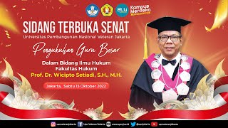 🔴 LIVE | Pengukuhan Guru Besar Prof. Dr. Wicipto Setiadi, S.H., M.H.