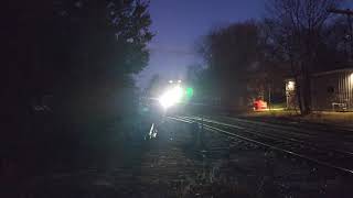 MBTA F40PH-3C #1068 crossing at Groton Harvard Road.