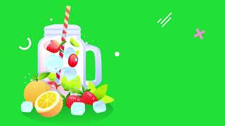 Animated Healthy Drinks Juice Green Screen effect