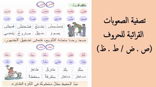 📙📕📗📒تصفية الصعوبات القرائية لمجموعات الحروف : ص. ض  / ط . ظ