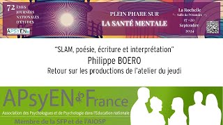 Atelier SLAM, poésie, écriture et interprétation