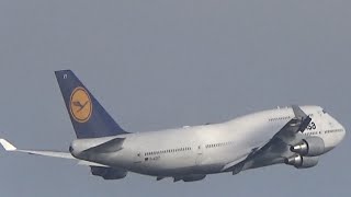 ✈Lufthansa Boeing 747-400 *VORTEX* takeoff Frankfurt Airport