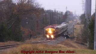 KCS 1 The F units and business train passing through Garland, TX Nov. 30 2018