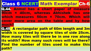 Class 6 Math Ch-6 Q 44|Q 45 Math NCERT Exemplar Solution|MATH|NCERT|Mensuration|CBSE|Chapter 6|NCERT