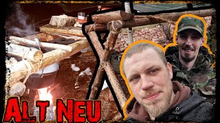 (Die Bushcraft Kochtheke) Gut geschlafen? Komm wir bauen was.