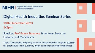 Digital Health Inequities Seminar Series: December 2023