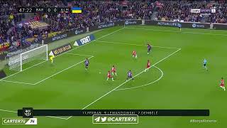 Gol sospechoso de Dembélé contra el Almería el partido de la despedida de Piqué - Posible amaño