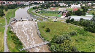 Bečva po přívalových deštích 1.7.2024 Hranice / Lipník nad Bečvou / flooded river DJI mini 4 PRO