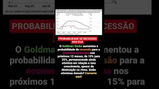 PROBABILIDADE DE RECESSÃO NOS EUAO Goldman Sachs aumentou a probabiliddae de recessão para .....