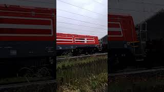 Treno DB elettronica e diesel cargo in in attesa a Novara