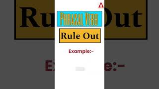 #41 "Rule Out" || Phrasal Verb | Meaning | Examples | Tricks | Ashwin Sir #ruleout #rule_out