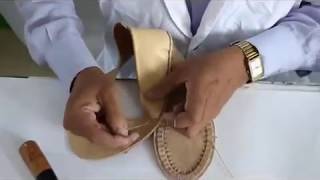 How To Make Ballet Flat Shoes - Stitch Leather Upper on Leather Sole Tutorial