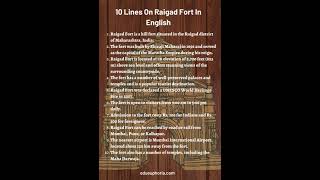 10 lines on Raigad Fort