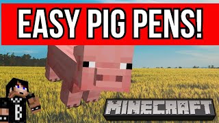 Building In Minecraft easy pig pens! -  Minecaft Building Tips & Ideas