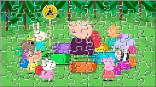 Puzzle de Peppa Pig de Camping con sus mejores amigos  y Madame Gazelle.