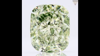 1.02 ct FANCY YELLOW-GREEN SI2 CUSHION GIA