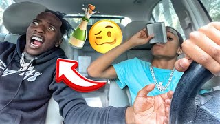 Blasting Music 🎶 While Driving and Drinking🍾 Prank on @coryboy