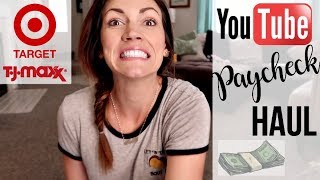 MY FIRST YOUTUBE PAYCHECK!!! // Target & TJ Maxx Haul