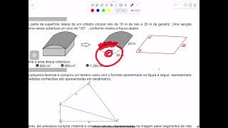 Q10 A cobertura de um galpão é parte da superfície lateral de um cilindro circular reto de 10 m de