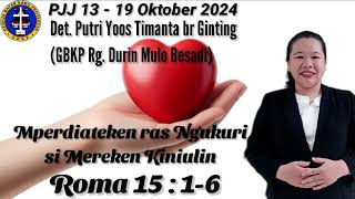 Bahan PJJ 13-19 Oktober 2024 | Mperdiateken ras Ngukuri si Mereken Kiniulin | Det. Putri br Ginting