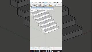 Staircase Modeling with SketchUp #Tips 2 #shorts