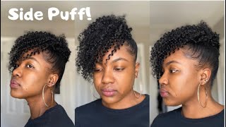 Side Puff On Natural Hair Using Curly Clip Ins (Under $30!!)