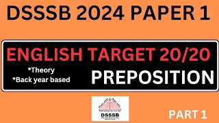 Preposition for UP and DSSSB TGT PGT #dsssb2024 #englishliterature