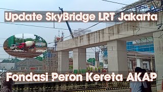 Pembangunan Fondasi Peron Layang Kereta AKAP Stasiun Manggarai Update SkyBridge LRT