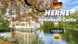 HERNE, STRÜNKEDE CASTLE, DEUTSCHLAND, 4K, AUTUMN WALK , 🍁 🍂  🇩🇪