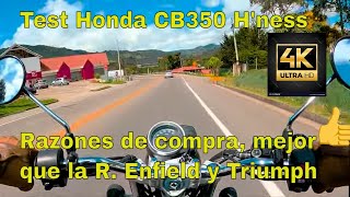 Test Honda CB350 H'ness | Razones de compra | P. O. V.  Sound | Bogota 4K | #Honda