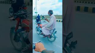 Old man riding Yamaha Yb100 in Pakistan style #yb100 #pakistan #bike #old #funny