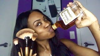 Drunk MakeUp Challenge *FAIL* (Gets Emotional) | A. Wood