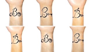 "B" letter mehandi design| Latest dewali special bracelet mehndi tattoo| bracelet tattoos|