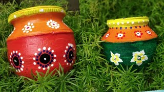 Pot painting -2 easy way to paint pots using acrylic paint