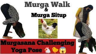 Yoga Girl Murgasana / Murga Punishment /Murga Walk & Situp Challenging Yoga 😱🥹@yogaanytime_with_NK