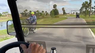 Golf cart drive to The Everglades Ball field from Village of McClure, The Villages, Florida