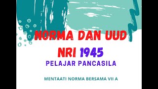 PELAJAR PANCASILA PATUH KEPADA NORMA || VII A HEBAT