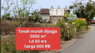 Tanah murah di Jogja SHM 2000 m Ld 60 m akses jln aspal lebar hrg 600 RB