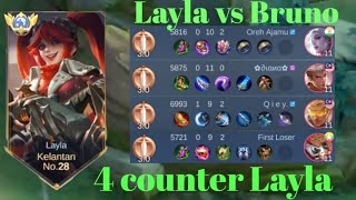 LAYLA VS BRUNO❗BUILD ONE SHOT ENEMY DELETE! 4 COUNTER | build top 1 global Layla