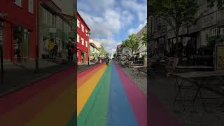 Rainbow 🌈 Street Reykjavík Iceland 🇮🇸 5/2024 #shortvideo