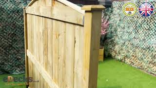 Arched Strong Board Fence Panel (6ft x 5ft / 5ft 6") | eDecks