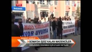 Soma'da İşsiz kalan darkala maden işçilerin eylemi TRT 1' de...