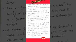 TN class 10| Important Questions to Chapter 1: Relations and Functions. #shorts #maths #viral