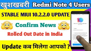 Redmi Note 4 Miui 10.2.2.0 Stable New Update Released News | New Features & Fixed Bugs | Oreo update