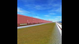 Indian train crossing3d junction goods train depart icf itc