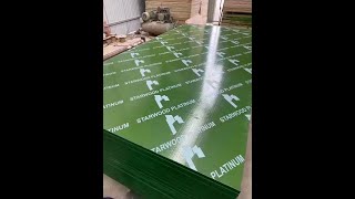 China 4'x10' ,5'x12',6'x15' ,1525x3050mm Green Plastic Plywood Pp Plywood Pvc Film Faced Plywood