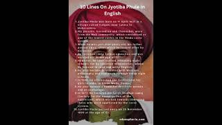 10 lines on Jyotiba Phule