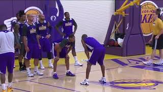 Kobe Bryant Guarding The Whole Lakers Team During Defensive Drill