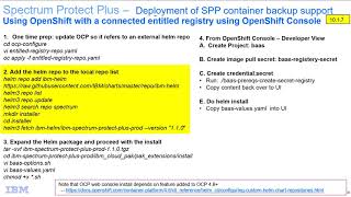 IBM Spectrum Protect Plus 10.1.7 – Install Container Backup Support in OpenShift Connected env –Demo